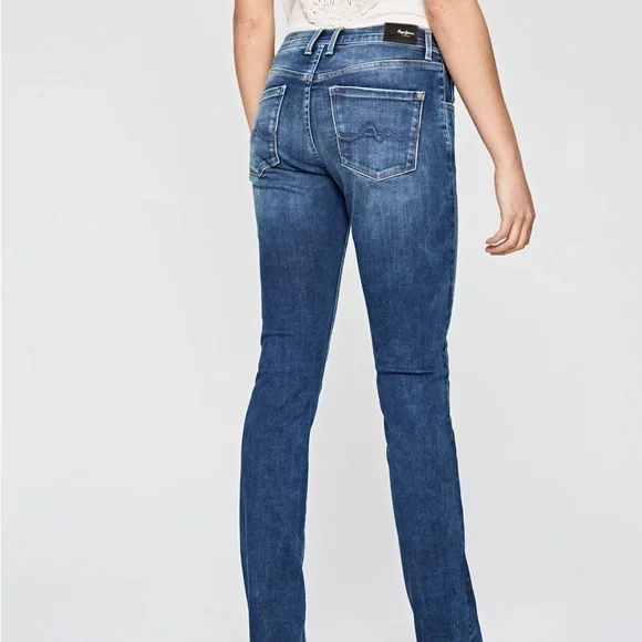 HANDPAINTED Pepe Jeans Slim Fit Mid Waist Jeans (27) - Picture 12 of 13